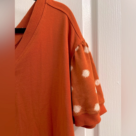 NWT Daily Practice by Anthropologie Puff Sleeve Polka Dot Sweatshirt Top Size S - Picture 6 of 8